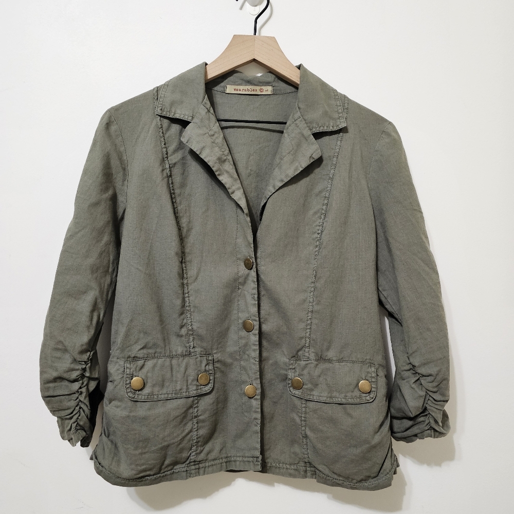 XCVI Linen Blend Folksy Jacket